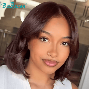 BeQueenWig Bequeen Cute Style Brown Color Frontal Lace 100% Virgin Human Hair