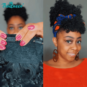 BeQueenWig TOPPER & MOHAWK Bequeen Drawstring Pony with Bang Topper