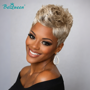 BeQueenWig PIXIE WIGS Bequeen Fantasy Silver Short Wave Pixie Wig