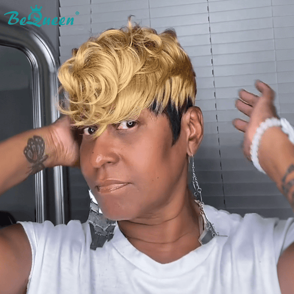 BeQueenWig TOPPER & MOHAWK Bequeen Fashion Golden Wave Machine Made Topper