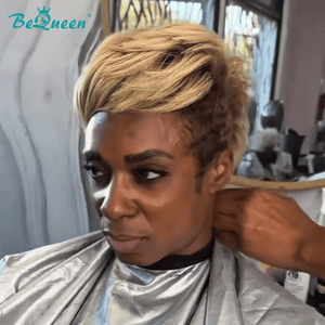 BeQueenWig TOPPER & MOHAWK Bequeen Golden Short Cut Style Topper