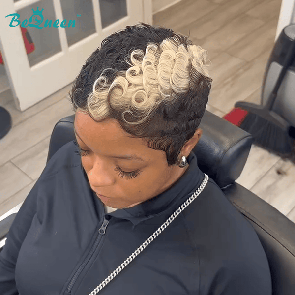 BeQueenWig PIXIE WIGS Bequeen Highlight 613 Special Made Pixie Wig