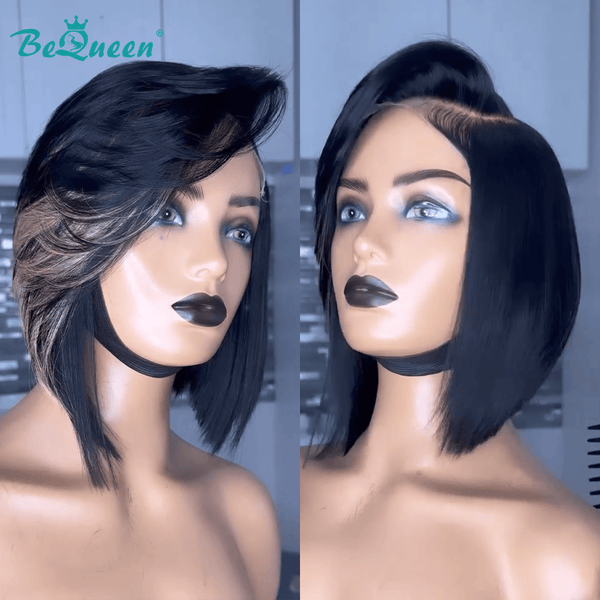 BeQueenWig BEQUEEN Highlight Blonde Straight Side Part Bob Wig