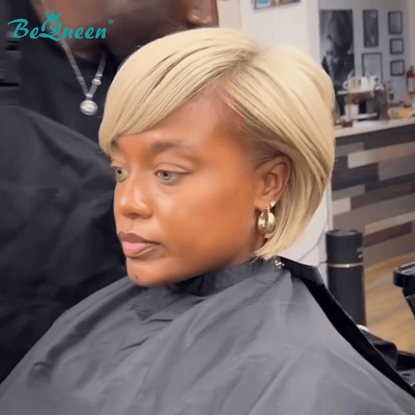 BeQueenWig PIXIE WIGS Bequeen Lightest Ash Blonde Pixie Wig