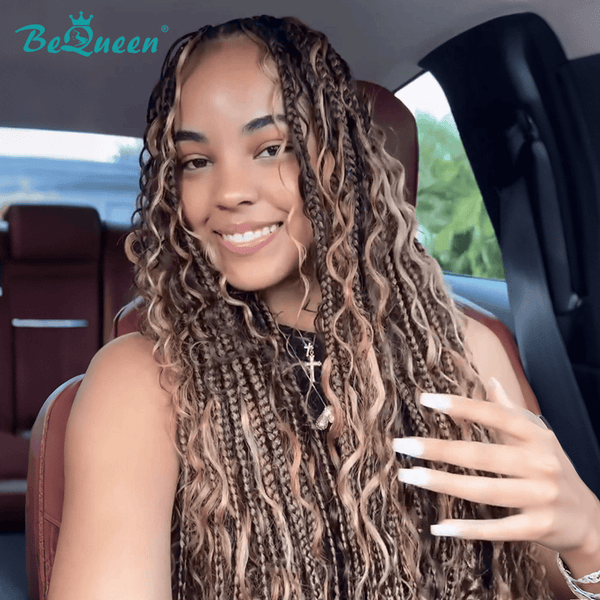 BeQueenWig Sexy Braid Lace Wig Bequeen Mixed Color Braid & Wave Long Wig