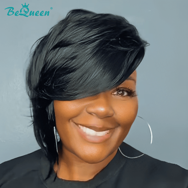BeQueenWig TOPPER & MOHAWK Bequeen Natrual Black Machine Made Topper
