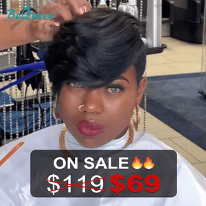 BeQueenWig TOPPER & MOHAWK Bequeen Natrual Black Side Part Topper