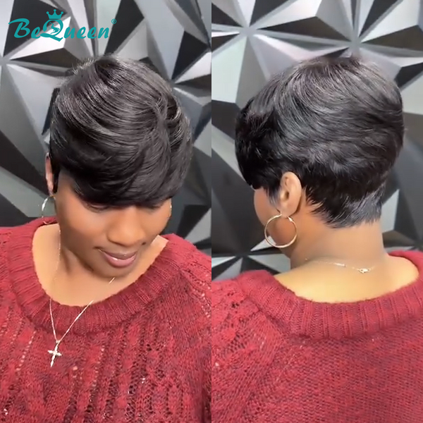 BeQueenWig PIXIE WIGS Bequeen Natrual Style 1B Short Cut Wig