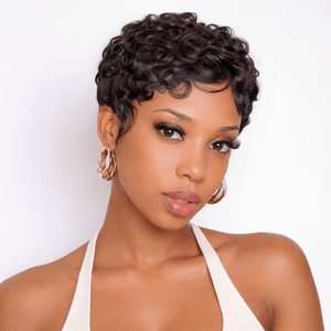 BeQueenWig PIXIE WIGS 1 WIG Bequeen Pixie Cut Finger Wave Wig
