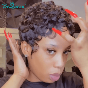 BeQueenWig PIXIE WIGS Bequeen Pixie Cut Finger Wave Wig
