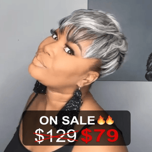 BeQueenWig TOPPER & MOHAWK Bequeen Pixie Style Salt And Pepper Topper