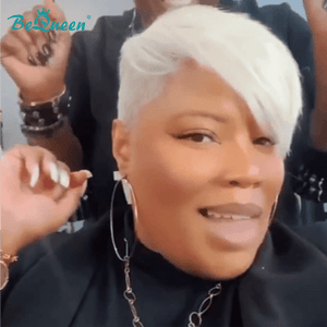 BeQueenWig TOPPER & MOHAWK Bequeen Right Platinum Machine Made Topper