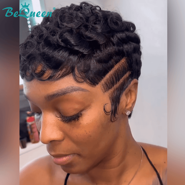 BeQueenWig PIXIE WIGS Bequeen Sculpted Waves Pixie Lace Wig