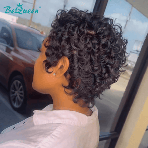 BeQueenWig PIXIE WIGS Bequeen Sexy Finger Wave Short Cut Wig