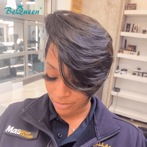 BeQueenWig PIXIE WIGS Bequeen Side Part Fasion Pixie Cut Sexy Wave Lace Wig-1