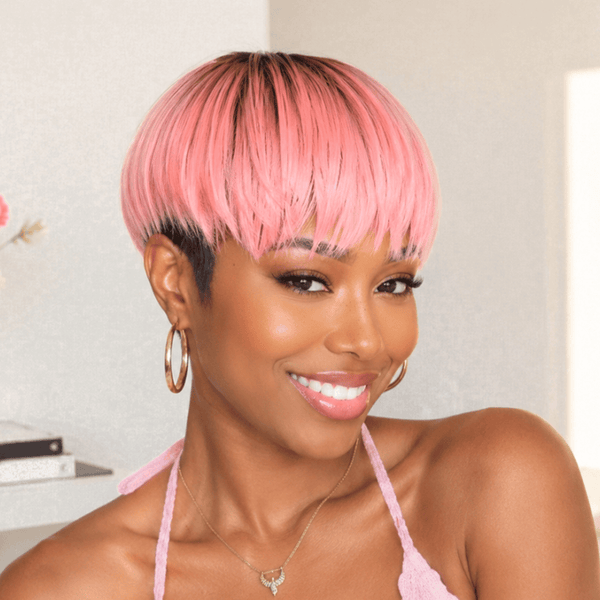 BeQueenWig TOPPER & MOHAWK Pink Bequeen Straight Style Machine Made Topper Unit (4 Colors)