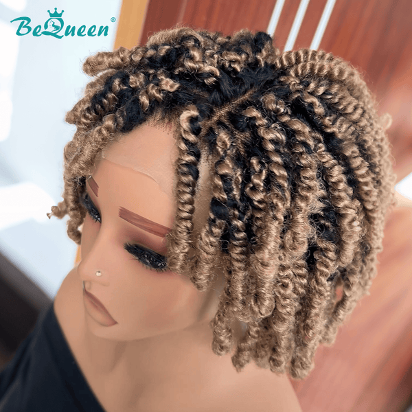 BeQueenWig Sexy Braid Lace Wig BeQueen Textured Curls with #27 Balayage Braided Wig