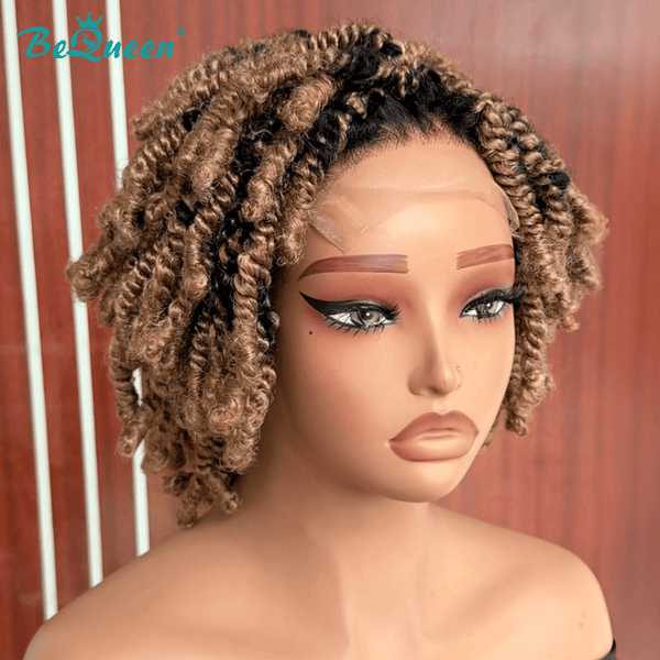 BeQueenWig Sexy Braid Lace Wig BeQueen Textured Curls with #27 Balayage Braided Wig