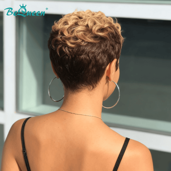 BeQueenWig PIXIE WIGS Bequeen Two Colors Special Machine Made Pixie Wig