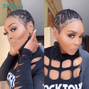 BeQueenWig Sexy Braid Lace Wig Bequeen Unique Flower Style Human Hair Braid Wig