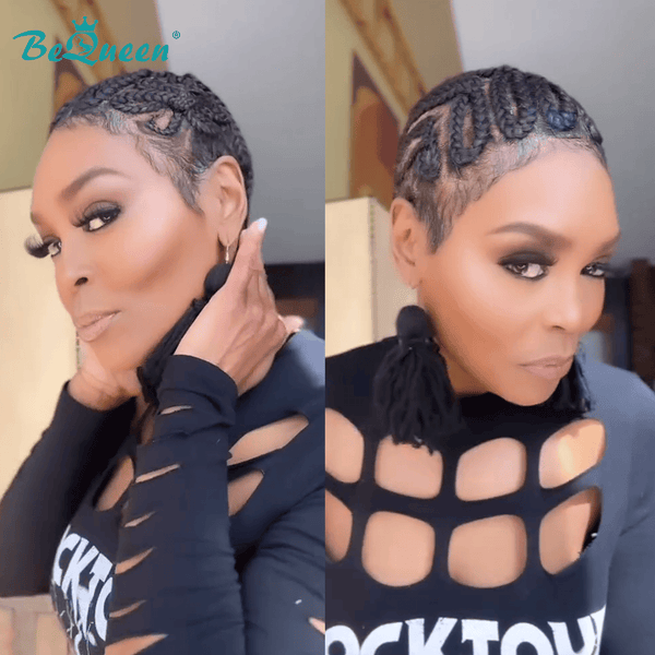 BeQueenWig Sexy Braid Lace Wig Bequeen Unique Flower Style Human Hair Braid Wig