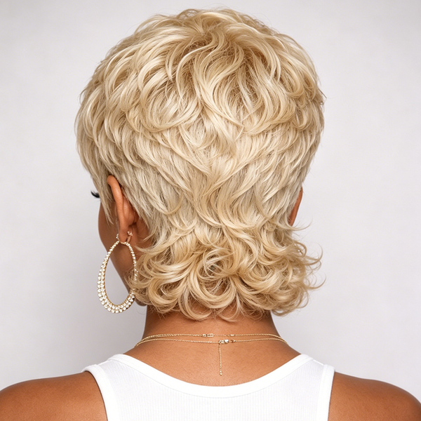 Bequeen Blonde Pixie Machine Made Wig