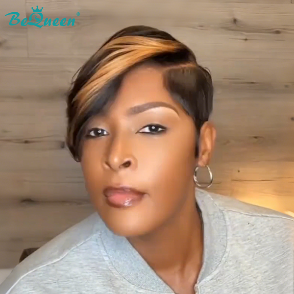 Bequeen Mixed Golden Special Short Cut Pixie Wig