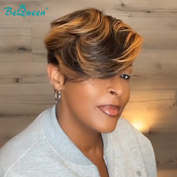 Bequeen Mixed Golden Special Short Cut Pixie Wig
