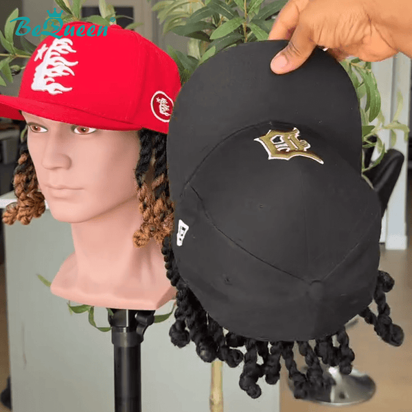overseas Workout Wig Bequeen 100% Human Hair Braid with Hat Workout Wig