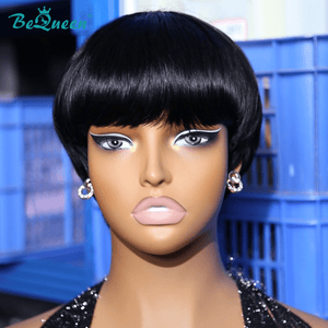 overseas PIXIE WIGS Bequeen 100% Human Hair Short Cut Fashion Wig
