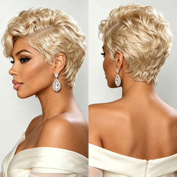 overseas PIXIE WIGS Bequeen 13X4 Lace #60 Wave Style Pixie Short Cut Wig