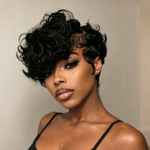 overseas PIXIE WIGS Bequeen 13X4 Lace Side Part Natural Frontal Lace Wig