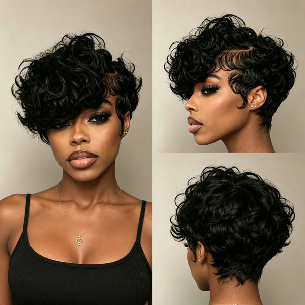overseas PIXIE WIGS Bequeen 13X4 Lace Side Part Natural Frontal Lace Wig