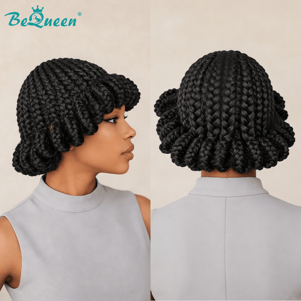overseas Workout Wig Bequeen 1B Braid Hat Style Workout Wig