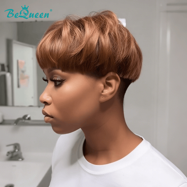 overseas TOPPER & MOHAWK Bronze Bequeen 1B/Brown Cute Mushroom Styled Easy-wear Topper