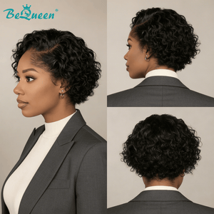 overseas PIXIE WIGS Bequeen 1B Curly Special Style Glueless Lace Wig