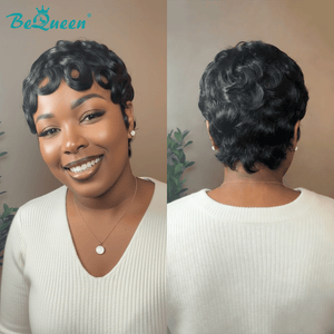 overseas PIXIE WIGS Bequeen 1B Curly Special Style Pixie Cut Wig-1