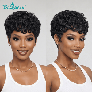 overseas PIXIE WIGS Bequeen 1B Curly Special Style Pixie Cut Wig-1