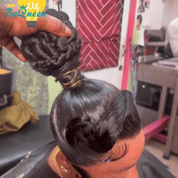 overseas Workout Wig Bequeen 1B Hair Bun (Not A Wig)