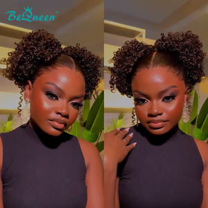 overseas Workout Wig Bequeen 1B Micky Style Curls Glueless Bun Full Lace Wig
