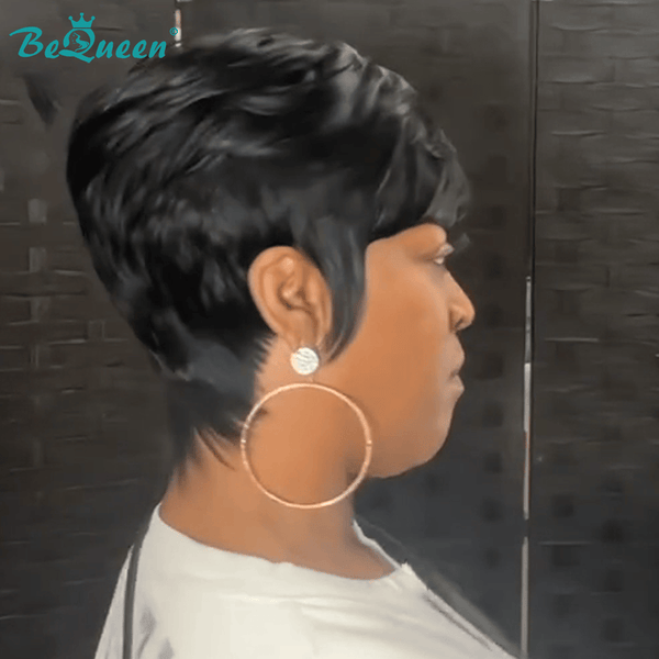 overseas PIXIE WIGS Bequeen 1B Pixie Cut Wig Special Style