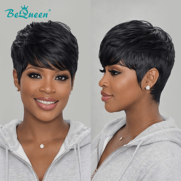 overseas PIXIE WIGS Bequeen 1B Pixie Cut Wig Special Style