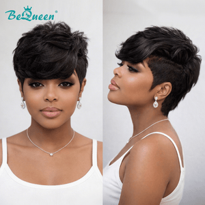 overseas PIXIE WIGS Bequeen 1B Short Cut Wig