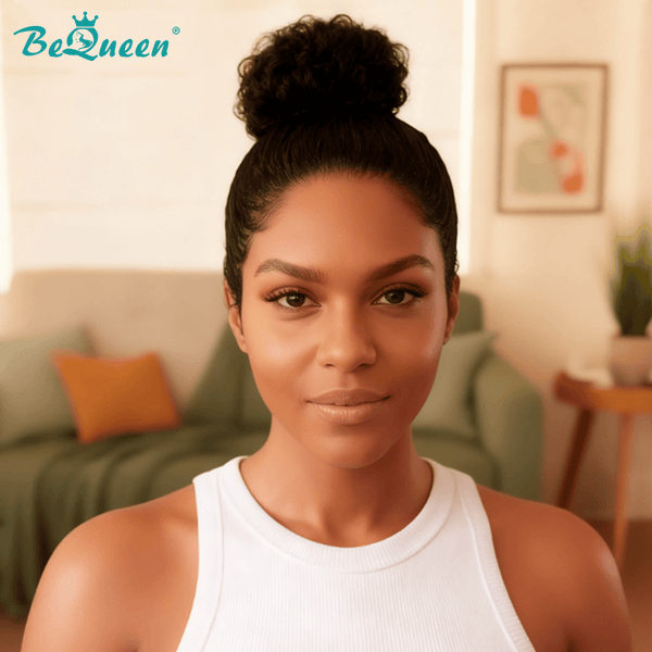 overseas Workout Wig Bequeen 1B  Sleek Bun Human Hair Wig
