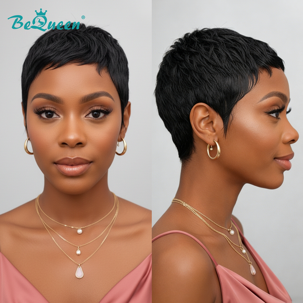 overseas PIXIE WIGS Bequeen 1B Special Made Pixie Cut Wig-1