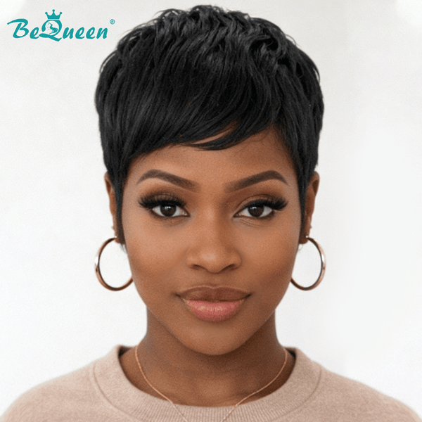 overseas PIXIE WIGS Bequeen 1B Special Made Pixie Cut Wig-1
