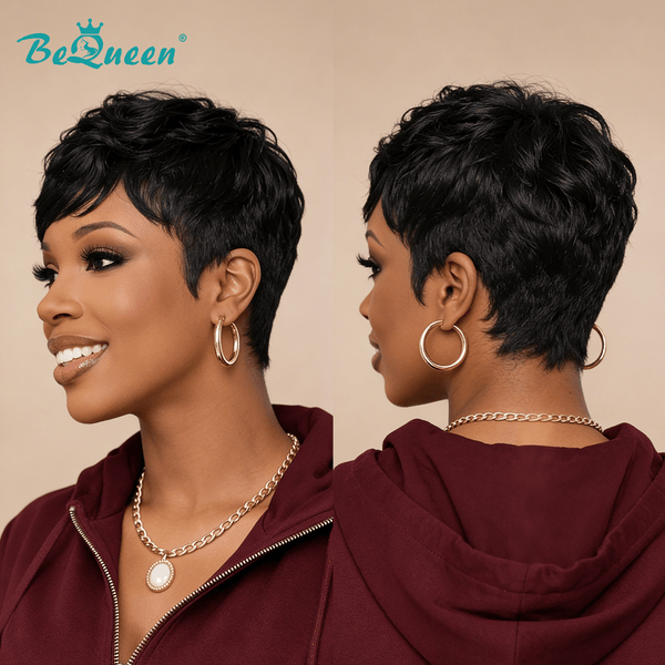 overseas PIXIE WIGS Bequeen 1B Special Made Pixie Cut Wig-2