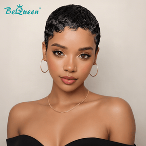 overseas PIXIE WIGS Bequeen 1B Special Made Pixie Cut Wig