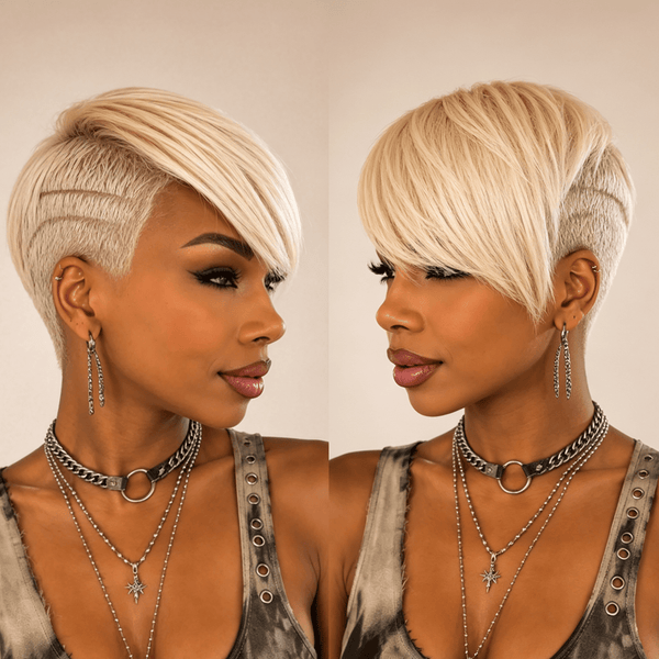 overseas TOPPER & MOHAWK Bequeen #613 Blonde Side Part Straight Style Topper Unit For Black Women