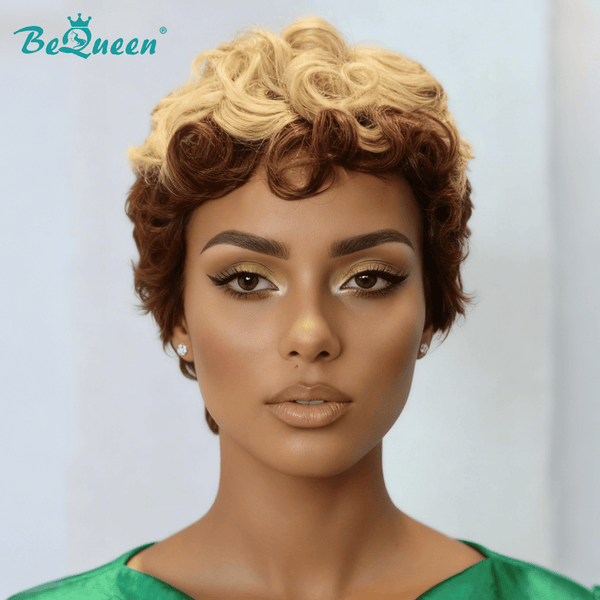 overseas PIXIE WIGS Bequeen 613 Brown Finger Wave Pixie Wig